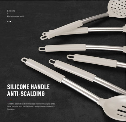 SUS304 Heat Resistant Silicone Cooking Utensils Odorless Nonmelting