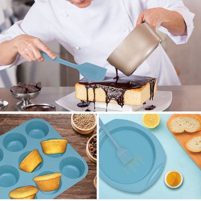 LFGB Silicone Baking Tools Blue Baby Cartoon Non Toxic Cake Mold Suit